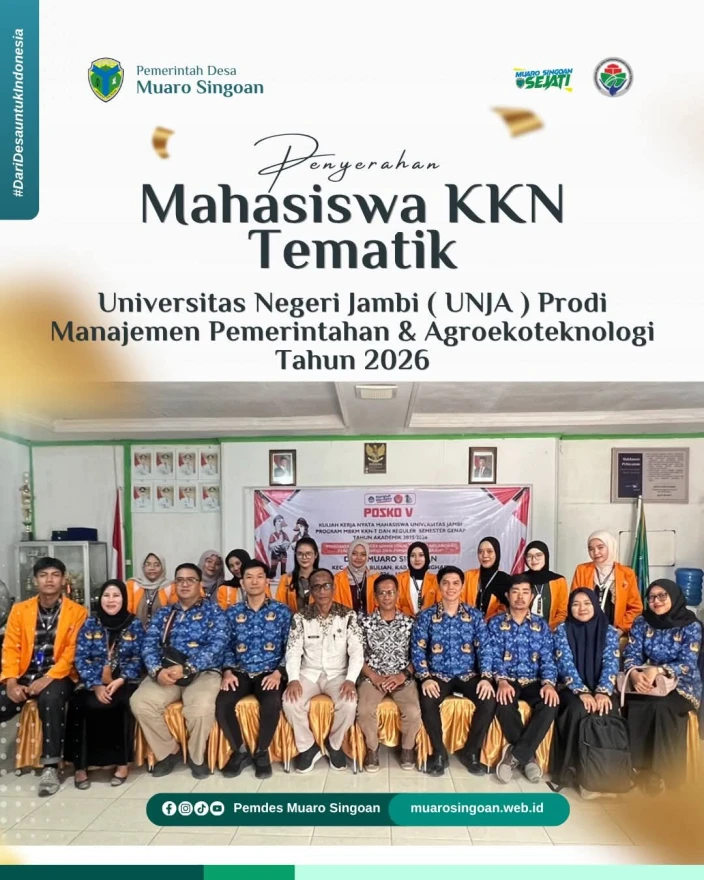 PENYERAHAN MAHASIWA KKN TEMATIK UNJA 2026