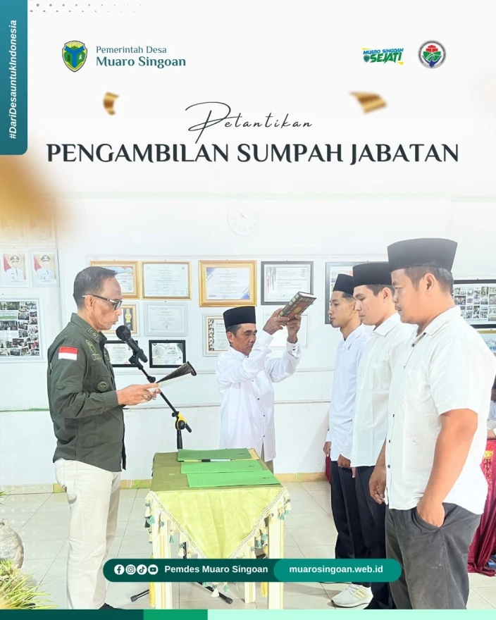 Pemerintah Desa Muaro Singoan Lantik Perangkat Desa Baru, Tegaskan Komitmen Pelayanan Amanah